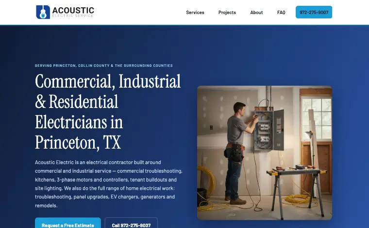 Acoustic Electric website, built by WatchLocal