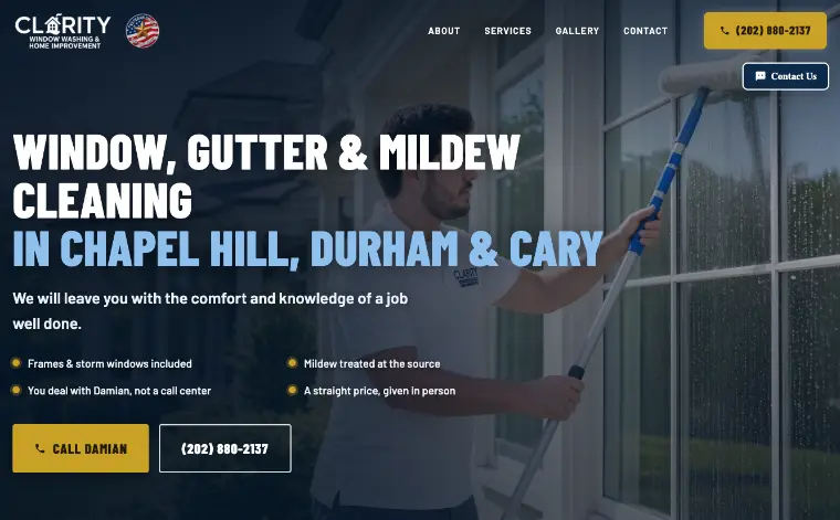 Clarity Home Improvement website, built by WatchLocal