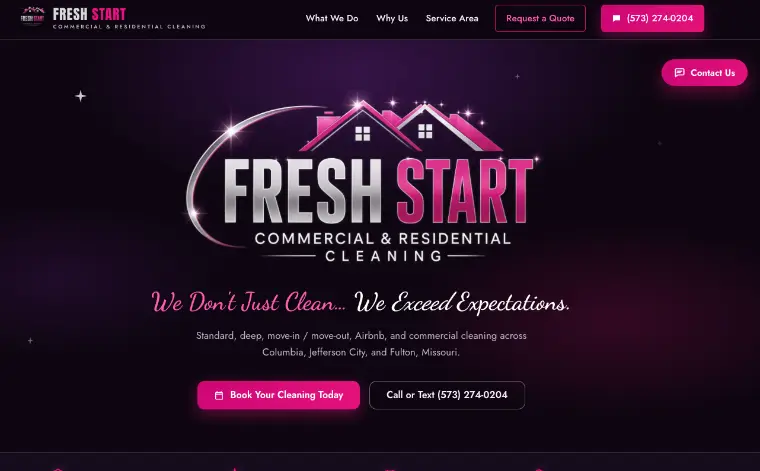 Fresh Start website, in development