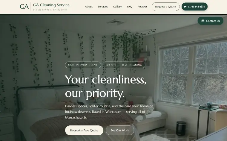 GA Cleaning Service website, built by WatchLocal